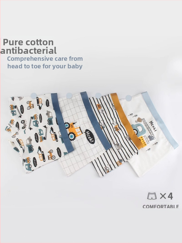 Детско бельо за момчета, не закопчаващо дупето, памучни боксерки за бебета, бебета, големи момчета, боксерки на едро