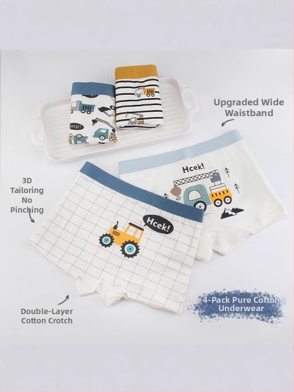 Детско бельо за момчета, не закопчаващо дупето, памучни боксерки за бебета, бебета, големи момчета, боксерки на едро