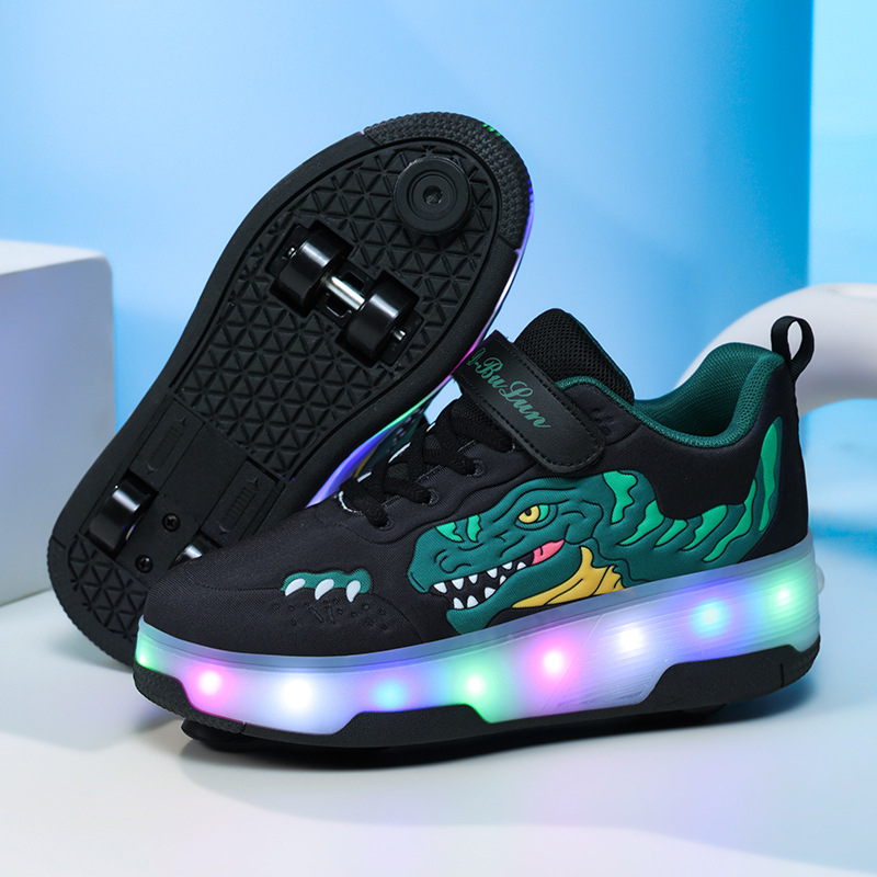 Tiesiogiai iš gamyklos parduodami vaikiški šviečiantys helooniniai batai su keturiais ratais, nematomi mokinių pačiūžų skriemuliai su ratukais, vaikščiojančios mergaitės