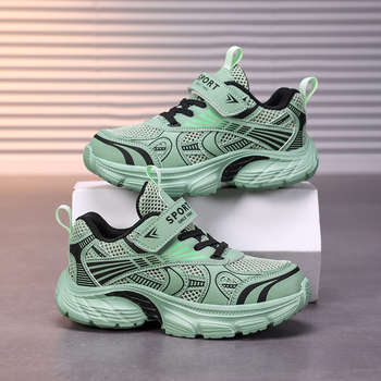 Lastejalatsid 2025. aasta kevad/suvi uued poiste hingavad võrgust jooksujalatsid laste vabaaja kerged spordijalatsid tasakaalustatud lööke neelava materjaliga