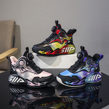 Νέα παιδικά παπούτσια μπάσκετ για κορίτσια, άνοιξη και φθινόπωρο 2025, μεσαία και μεγάλα παιδικά παπούτσια από βελούδο και βαμβάκι, αθλητικά παπούτσια τρεξίματος για αγόρια