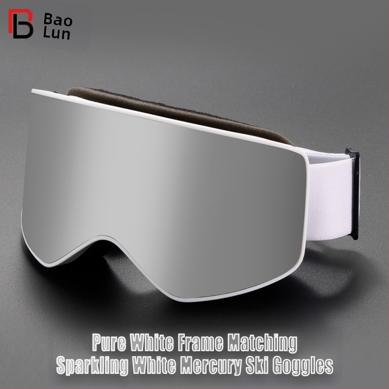 Suaugusiųjų cilindriniai tikros plėvelės HD didelio matymo lauko dvigubo sluoksnio anti-rūko sniego akiniai sniego laipiojimo skardinės kortelės trumparegystės apsauga slidinėjimo akiniai