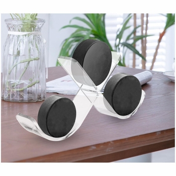 Διασυνοριακή ακρυλική βάση επίδειξης χόκεϊ σε υψηλές πωλήσεις, διαφανής βάση χόκεϊ σε σχήμα W με τρία διαμερίσματα, για πάρκο χόκεϊ