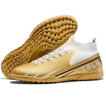 Ποδοσφαιρικά παπούτσια μεγάλου μεγέθους, με ψηλό τελείωμα, για εξωτερικούς χώρους, με καρφιά, σπασμένα νύχια, αθλητικά ποδοσφαιρικά παπούτσια με τεχνητό γρασίδι TF, αντιολισθητικά παπούτσια προπόνησης