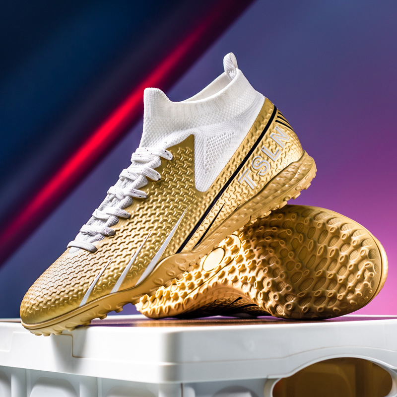 Határokon átnyúló, plus size, magas szárú focicipő, kültéri szöges, törött körmös, futball sportok, műfüves TF, csúszásmentes edzőcipők