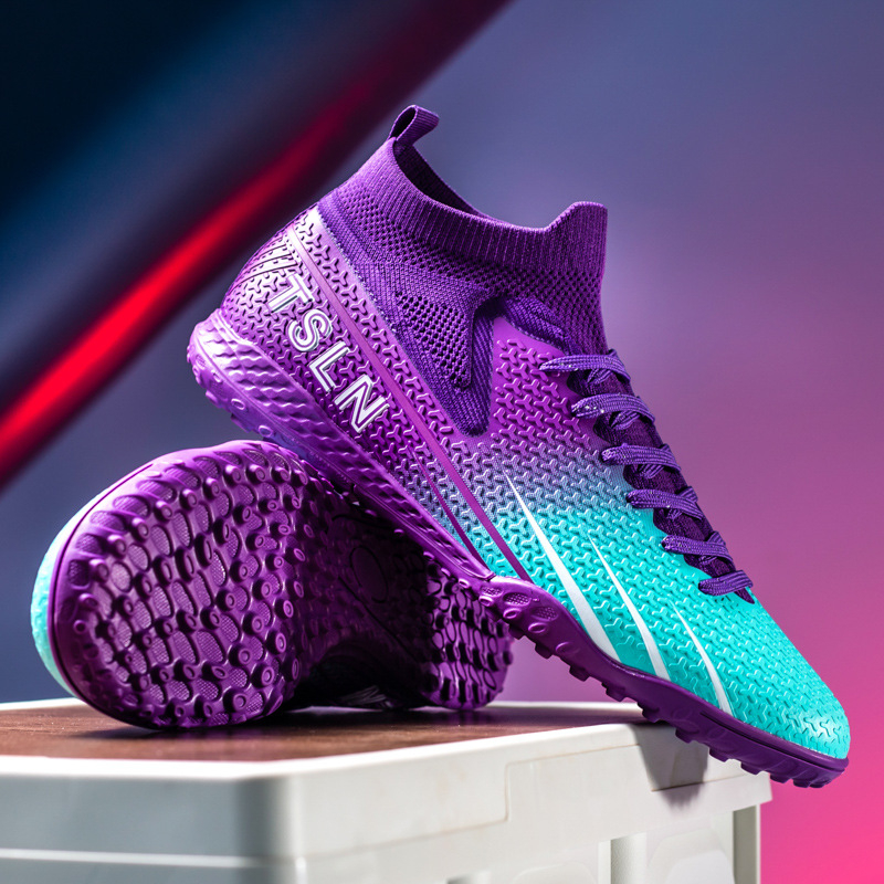 Határokon átnyúló, plus size, magas szárú focicipő, kültéri szöges, törött körmös, futball sportok, műfüves TF, csúszásmentes edzőcipők