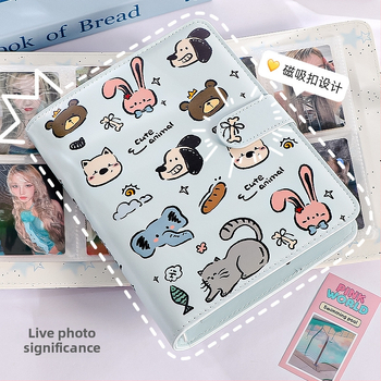 Нов оригинален Insa5 албум с четири решетки от PU карти, 3-инчов студентски вентилатор, изискан малък албум за съхранение на карти, албум за снимки