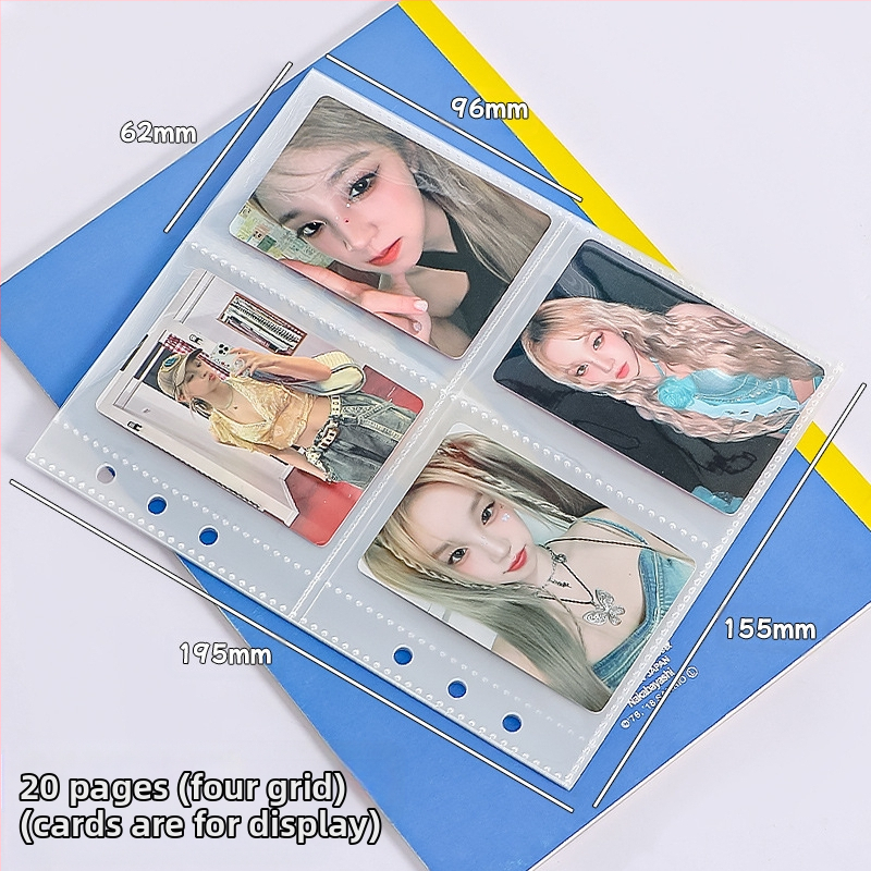 Нов оригинален Insa5 албум с четири решетки от PU карти, 3-инчов студентски вентилатор, изискан малък албум за съхранение на карти, албум за снимки