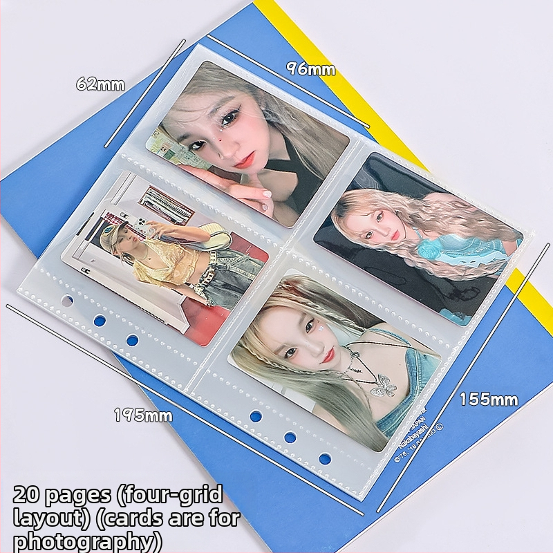 Нов оригинален Insa5 албум с четири решетки от PU карти, 3-инчов студентски вентилатор, изискан малък албум за съхранение на карти, албум за снимки