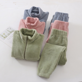 Vanema-lapse korallfliisist pidžaamaülikond, laste sügis- ja talveriiete ülikond, soojad riided, täiskasvanute flanell-emade riided