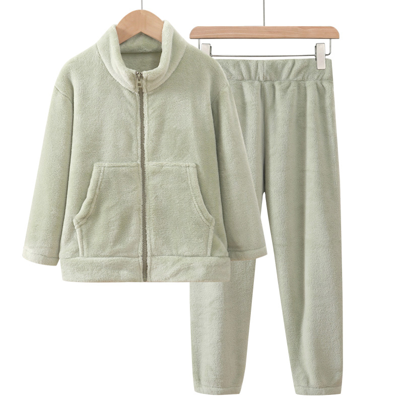 Vanema-lapse korallfliisist pidžaamaülikond, laste sügis- ja talveriiete ülikond, soojad riided, täiskasvanute flanell-emade riided