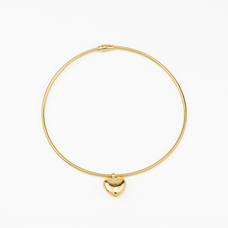 Europos ir Jungtinių Valstijų tarpvalstybinis blizgus meilės magnetinis vėrinys šalto vėjo sferinis širdies pakabukas gyvatės kaulo grandinėlės pakabukas antkaklis