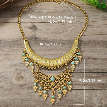 Ευρωπαϊκά και αμερικανικά μεγάλα ρετρό κολιέ νέας μόδας πολυτελείας με υπερβολικά διαμάντια, γυναικεία αλυσίδα κλείδας χονδρικής