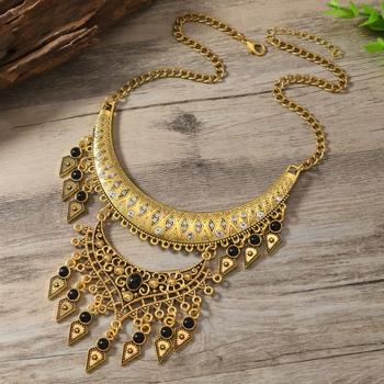 Ευρωπαϊκά και αμερικανικά μεγάλα ρετρό κολιέ νέας μόδας πολυτελείας με υπερβολικά διαμάντια, γυναικεία αλυσίδα κλείδας χονδρικής