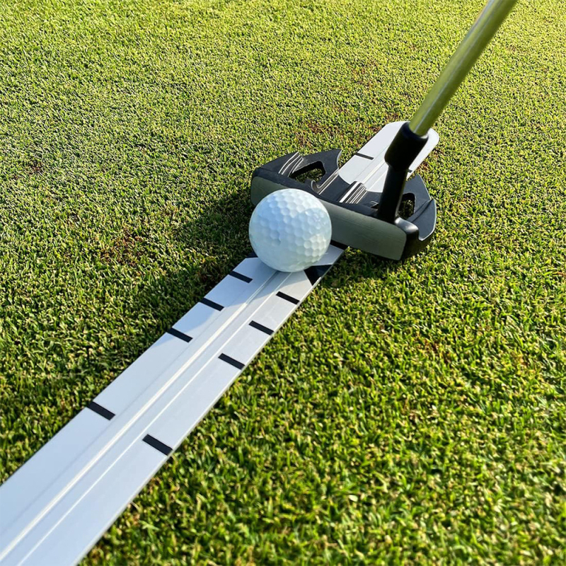 Uus golfiputteri joonlaud korrigeerib putteri trajektoori treenija alumiiniumsulamist skaalaputteri kalibreerimisjoonlauaga