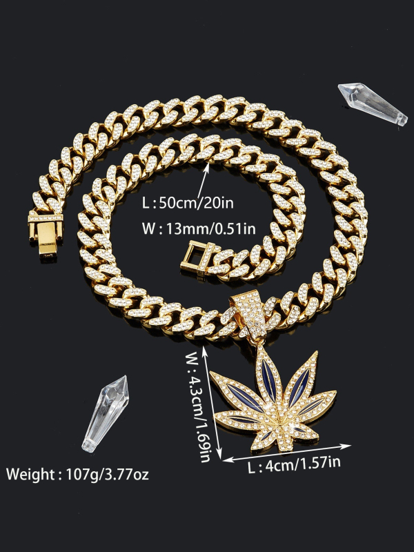 Amazoni kuummüügis mood teemantpunane sinine õli vahtralehe kaelakee meestele ja naistele hiphop-punk ripats üksik ripats hulgimüük