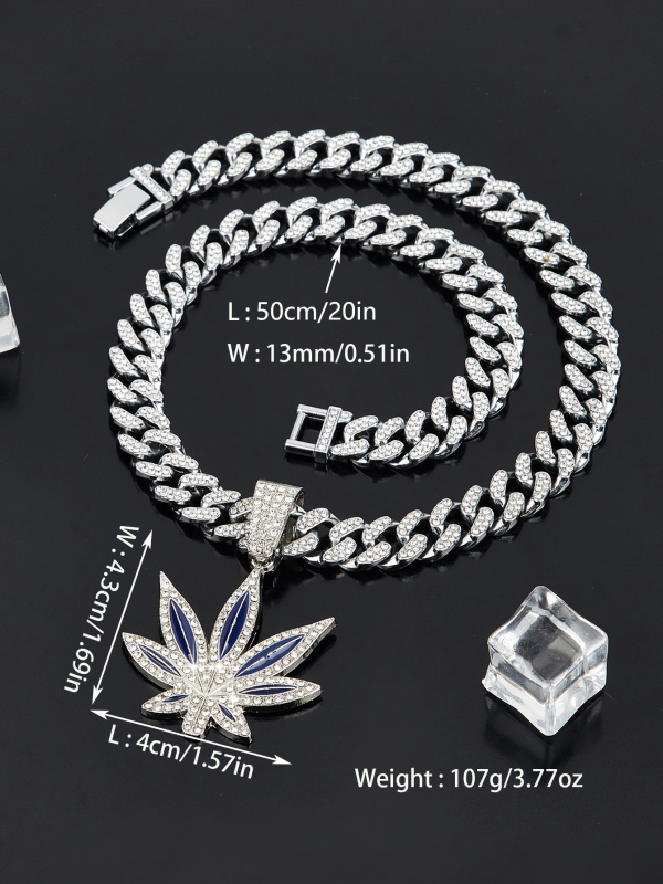 Amazoni kuummüügis mood teemantpunane sinine õli vahtralehe kaelakee meestele ja naistele hiphop-punk ripats üksik ripats hulgimüük