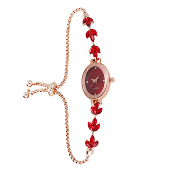 Νέα μόδα με οβάλ γυναικείο ρολόι με διαμάντια, κομψό ρολόι με βραχιόλι Lazy Pull, σε διαγώνια γραμμή