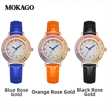 Γυναικείο ρολόι Moyigao Casual με κομψό σχεδιασμό και διαμάντια, με έναστρο καντράν και κομψή ζώνη Commuter Belt, για γυναίκες, με χαλαζία.