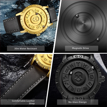 Εξατομικευμένο ρολόι χαλαζία με μαγνητική αιώρηση χωρίς δείκτη, με ζώνη μόδας, ανδρικό ρολόι, διασυνοριακό εξωτερικό εμπόριο χονδρικής