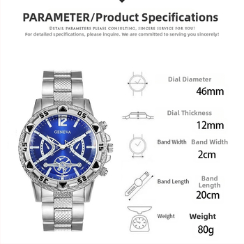 Piiriüleselt müüdavad meeste käekellad, legeerterasest rihm, moodsad tipptasemel ärikellad, tipptasemel suur ketasvalija