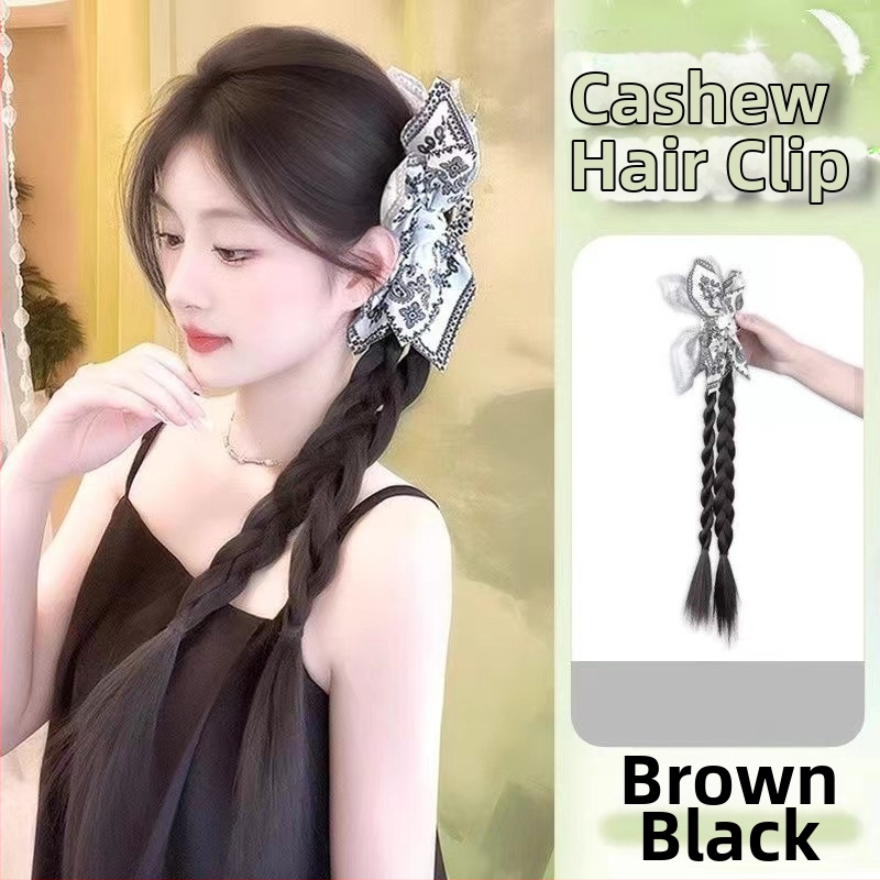 Vintage Pariisi india pähkli lille armastusega kahepoolne klamber, kvaliteetne lipsuga peakate, juuksenõel, pea tagaosa, haikala klamber