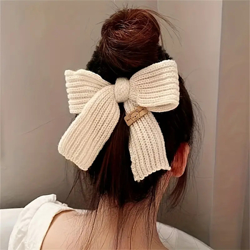 Megztas pliušinis plaukų segtukas moterims, kuodukas, nepažeidžianti plaukų elastinė juosta, raidžių dizaino plaukų aksesuaras