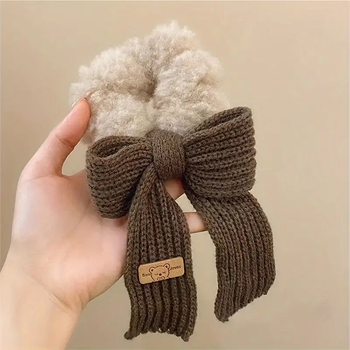 Megztas pliušinis plaukų segtukas moterims, kuodukas, nepažeidžianti plaukų elastinė juosta, raidžių dizaino plaukų aksesuaras