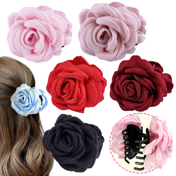 Roosist kangast lilleklamber Amazoni populaarne juukseaksessuaar hobusesaba juukseküünistega Mitmekülgne pallipeaga küünisklamber