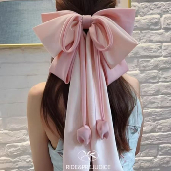 Kevad- ja suve uus stiil [Pink Mist Apricot Blossom] Kevad- ja suvemagus, taskukohane luksuslik ja tipptasemel lipsuga vedruklamber ülisuure disainiga