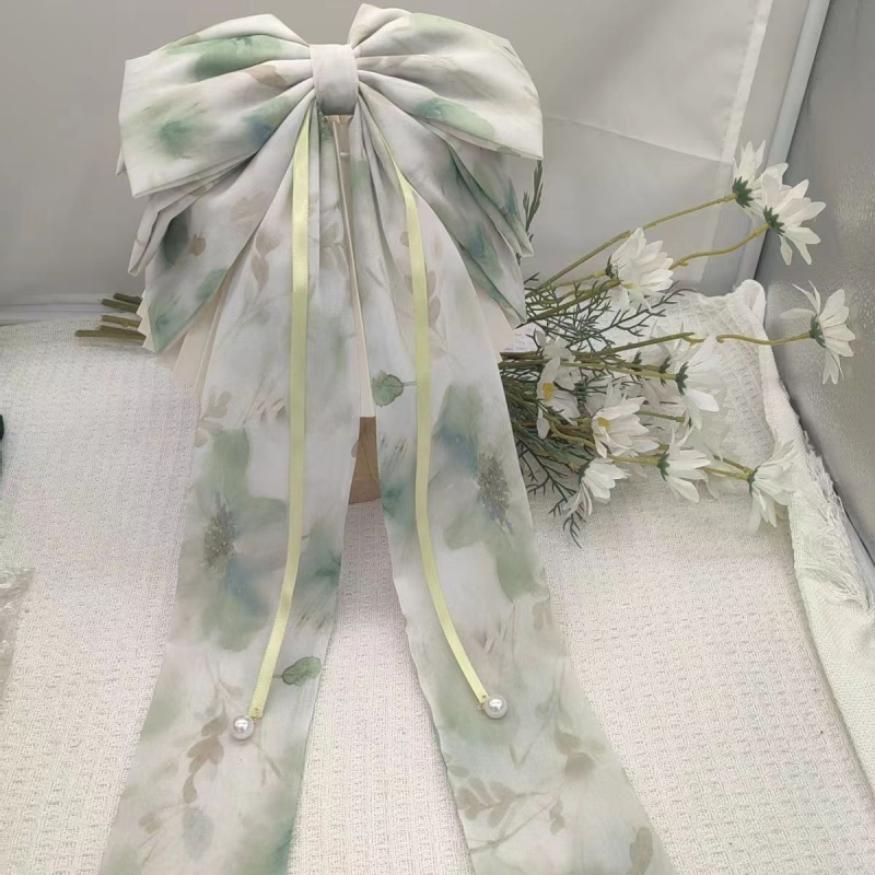 Kevad- ja suve uus stiil [Pink Mist Apricot Blossom] Kevad- ja suvemagus, taskukohane luksuslik ja tipptasemel lipsuga vedruklamber ülisuure disainiga