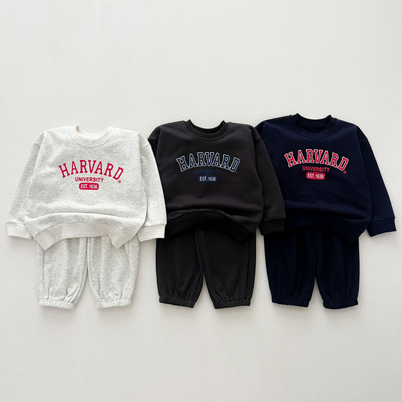 Costum pentru copii de primăvară și toamnă, costum sport cu imprimeu de litere pentru băieți, pantaloni de trening la modă din două piese pentru bebeluși și fete