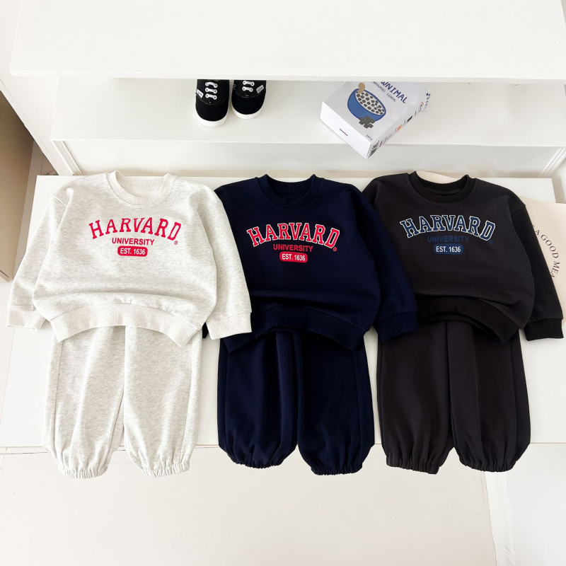 Costum pentru copii de primăvară și toamnă, costum sport cu imprimeu de litere pentru băieți, pantaloni de trening la modă din două piese pentru bebeluși și fete