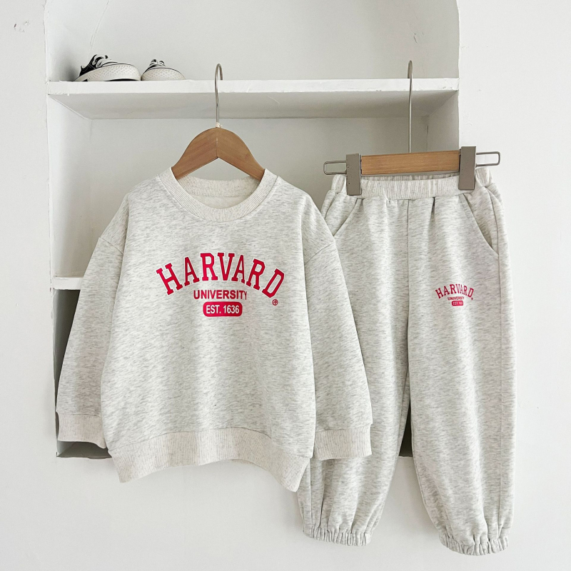 Costum pentru copii de primăvară și toamnă, costum sport cu imprimeu de litere pentru băieți, pantaloni de trening la modă din două piese pentru bebeluși și fete