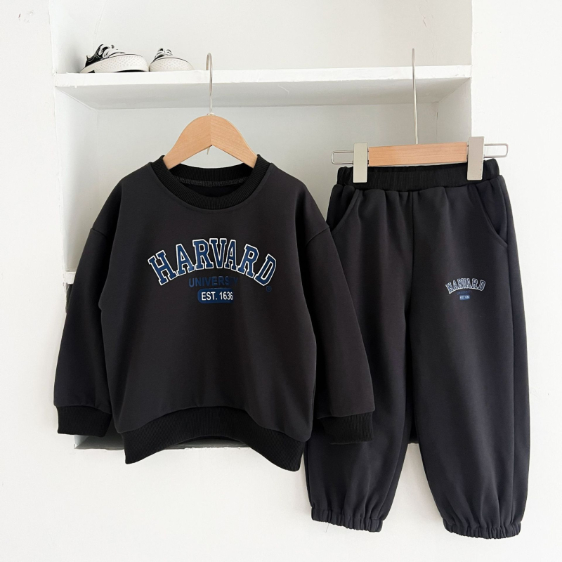 Costum pentru copii de primăvară și toamnă, costum sport cu imprimeu de litere pentru băieți, pantaloni de trening la modă din două piese pentru bebeluși și fete