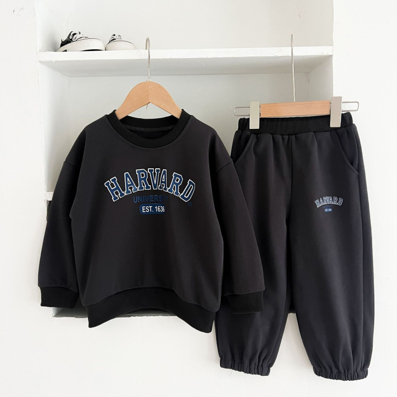 Costum pentru copii de primăvară și toamnă, costum sport cu imprimeu de litere pentru băieți, pantaloni de trening la modă din două piese pentru bebeluși și fete