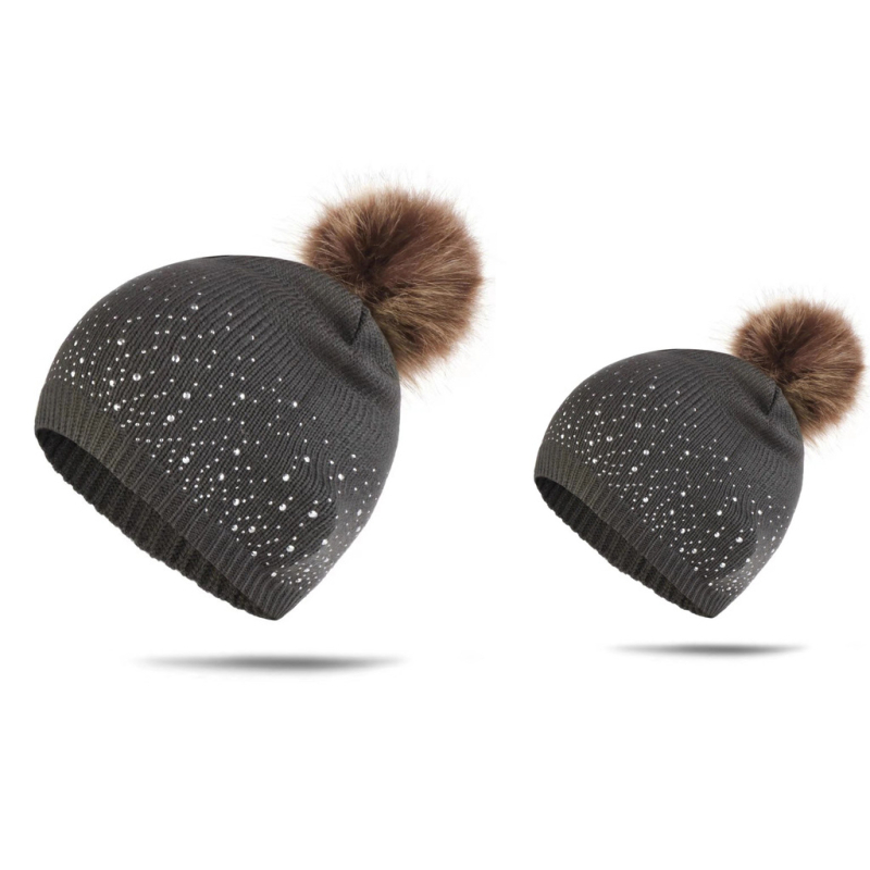 Euroopas ja Ameerika Ühendriikides uus vanema-lapse mitmevärviline drill-pullover kootud müts sügiseks ja talveks kootud müts soe villane müts täpp