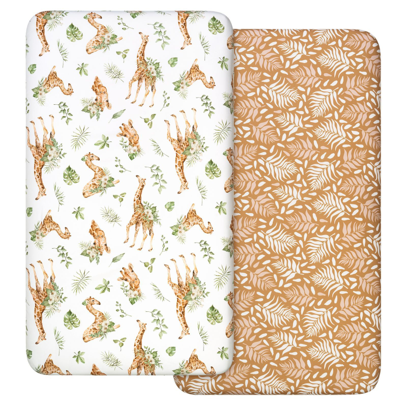 Kūdikių paklodės su guma, šlapimui nepralaidus, kvėpuojantis čiužinio užvalkalas, nauji vaikiški suklijuoti paklodės, lopšio „Rainbow Star“ formos paklodės