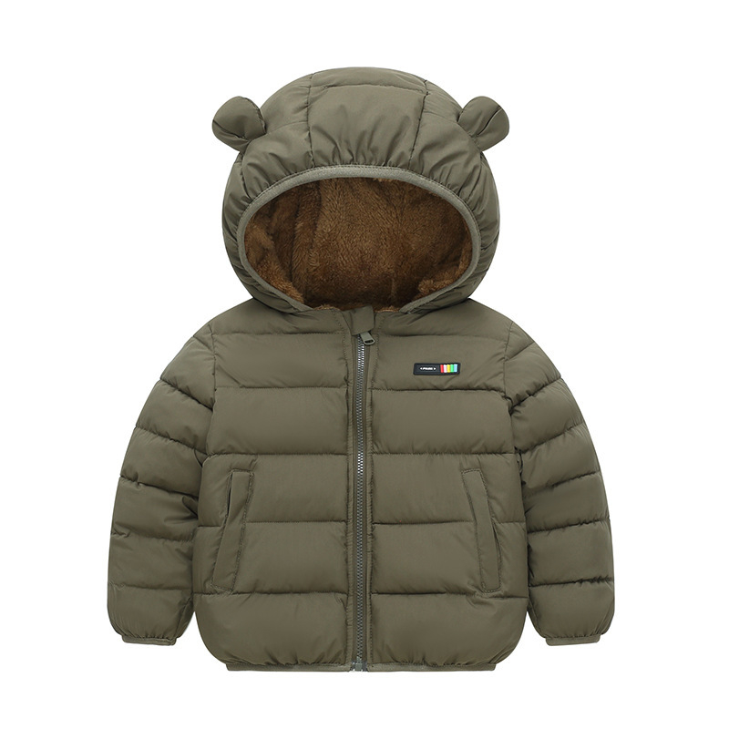 2025. aasta uus talvine laste puuvillane ülerõivaste hulgimüügist pärit fliisvoodriga paksendatud kapuutsiga beebijakk meestele ja naistele, väikese ja keskmise suurusega laste puuvill