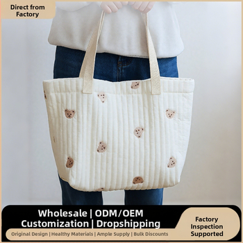 Japoniška ir korėjietiška grynos medvilnės didelės talpos mamytės krepšys laikymo rankinė paprasta didelės talpos pažastų krepšys mamai ir kūdikiui mergaitėms laisvalaikio krepšys