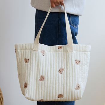 Japoniška ir korėjietiška grynos medvilnės didelės talpos mamytės krepšys laikymo rankinė paprasta didelės talpos pažastų krepšys mamai ir kūdikiui mergaitėms laisvalaikio krepšys
