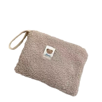 Φορητή βελούδινη τσάντα καλλυντικών ins Style Μεγάλη χωρητικότητα Internet Δημοφιλής χαριτωμένη τσάντα αποθήκευσης καλλυντικών με εικονίδιο αρκούδας για γυναίκες