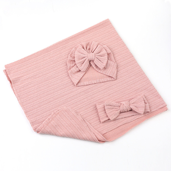 Väliskaubanduse piiriülene beebimähkmekomplekt vastsündinu polüesterpuuvillast ühevärviline nisuteratekk kolmeosaline komplekt