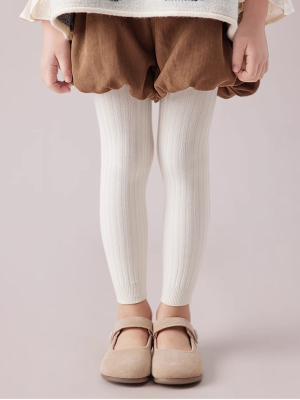 Παιδικό κολάν για μωρά, άνοιξη και φθινόπωρο, λεπτό, μεσαίου και χονδρού χρώματος, λευκό ριγέ παντελόνι μέχρι τον αστράγαλο, για μεσαίου και μεγάλου μεγέθους παιδιά