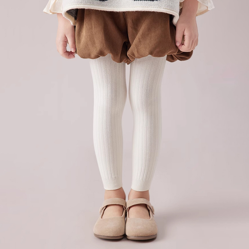 Παιδικό κολάν για μωρά, άνοιξη και φθινόπωρο, λεπτό, μεσαίου και χονδρού χρώματος, λευκό ριγέ παντελόνι μέχρι τον αστράγαλο, για μεσαίου και μεγάλου μεγέθους παιδιά