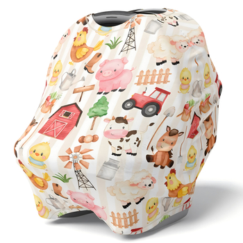 Piiriülene beebiturvaistme kate, tõukuri kate, taluteemaline trükitud korvikate, mitmeotstarbeline imetamisrätik