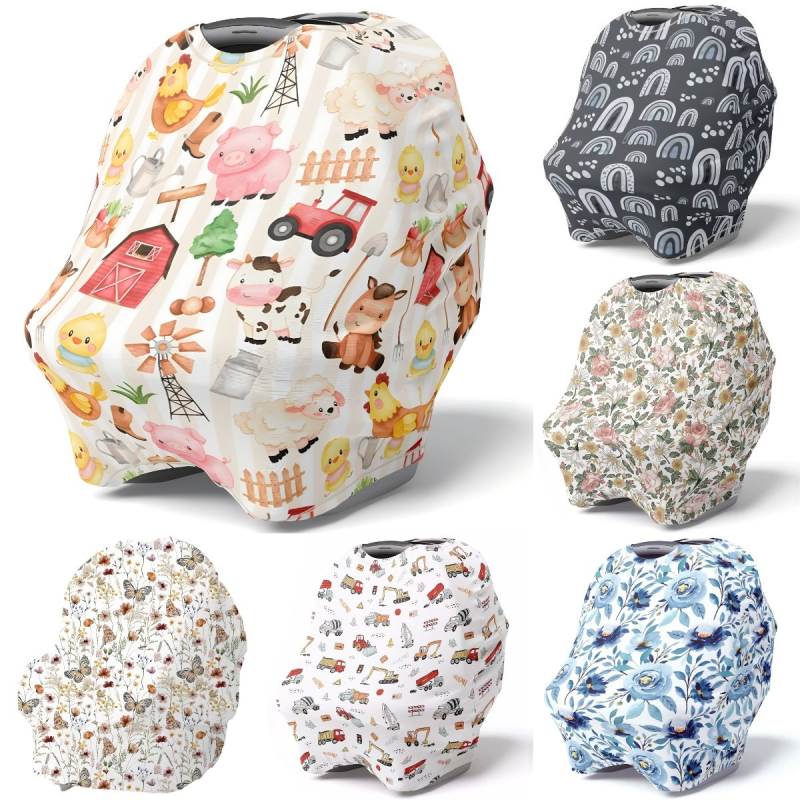 Piiriülene beebiturvaistme kate, tõukuri kate, taluteemaline trükitud korvikate, mitmeotstarbeline imetamisrätik