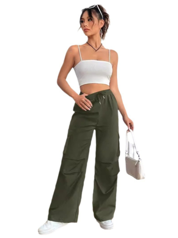 Sügis 2024 uued moodsed stiilsed vöökohaga pingutusnööriga kõrge vöökohaga katte taskukujundusega lahtised pendelrüüd naistele