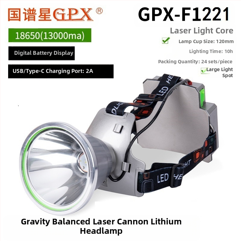 Gravity Balance zadná laserová pištoľ lítiová batéria vonkajšie silné svetlomety reflektor diaľkový záber špeciálny svetlomet Hunter