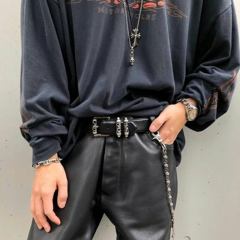 CH Crowe pin-pandlaga meeste rull-õõnes igirohelise viinapuu mustriga naiste vöö, samas stiilis vintage-stiilis tähtedega vöö